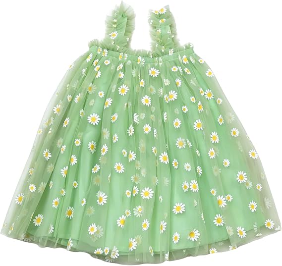 AGQT Baby Girls Tulle Tutu Dress Toddler Princess Birthday Dresses, 9M-4T | Summer Ruffle Sleeve A Line Fancy Cake Smash Outfit, Fairy Formal Party Gowns for Photoshoot, Wedding, Flower Sundress