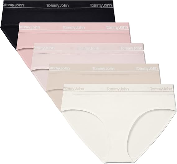 Tommy John Women's Second Skin Modal Logo Waistband Bikini Underwear
