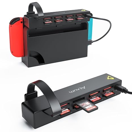 Alxum Switch Game Card Reader, 8 in1 Switch Game Card Holder Multi Switcher