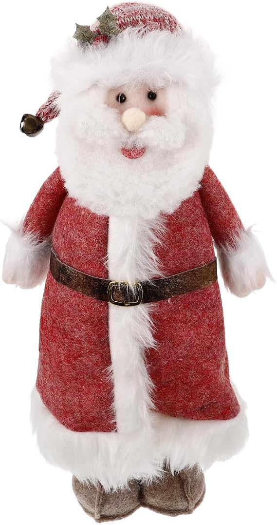 HEALLILY Adjustable Santa Claus Plush Doll with Telescopic Legs Charming Holiday Figure for Christmas Decorations Present for Friends Family Versatile Display for Home Office