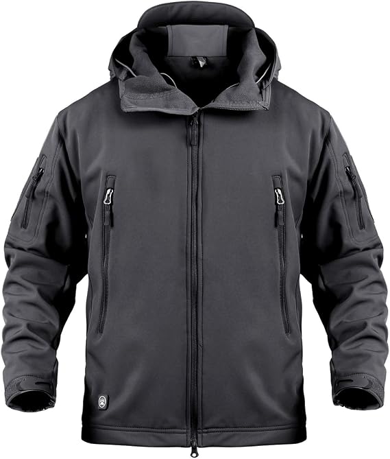 ReFire Gear Men's Army Special Ops Military Tactical Jacket Softshell Fleece Hooded Outdoor Coat