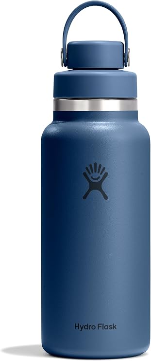 Stainless Steel Bottle, Wide Mouth Flex Chug Cap, 32 oz 946 ml, Harbor Blue, Thermal Insulated Water Bottle