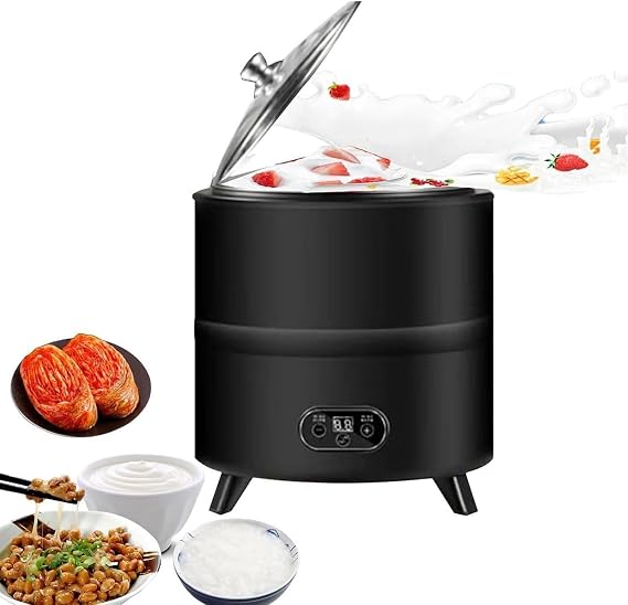 Smart Constant Temperature Yogurt Machine, 400W Automatic Yogurt Fermentation Machine, With Time And Temperature Control, For Fruit Vinegar, Yogurt, Natto, Rice Wine(Black,8L)