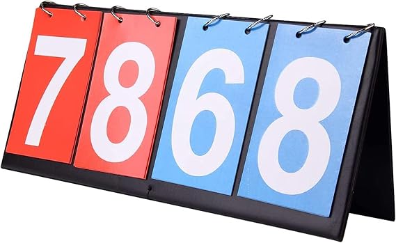 Scoreboard,4 Digit Scoreboard Flip Scoreboards Portable Flip Scoreboard Score Board Numbers for Sports Table Tennis Basketball Volleyball Indoor Outdoor