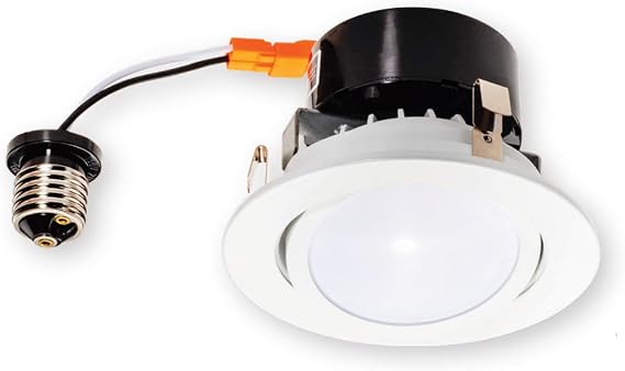LED 4-inch Gimbal Downlight 8 Watt Dimmable (50W Equiv) 650 Lumens by Topaz 3000K Soft White
