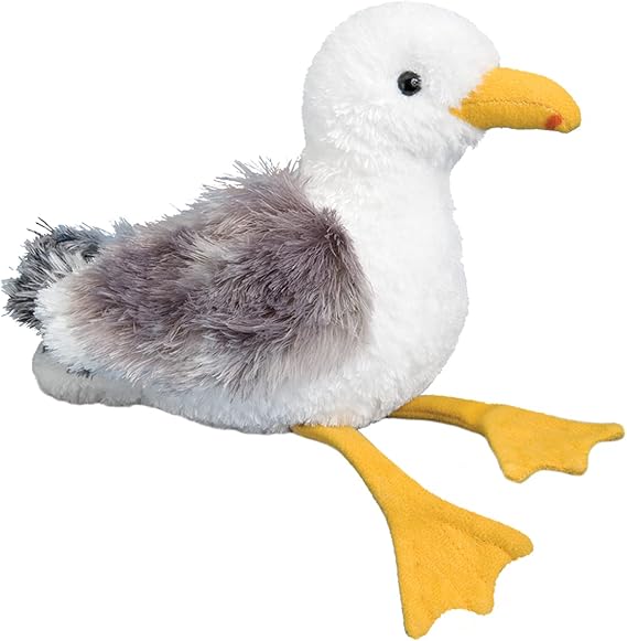 Douglas Seymour Seagull Plush Stuffed Animal, 8 Inch Soft Realistic Seabird Toy Coastal Bird Plush for Kids, Beach Gifts & Collectors