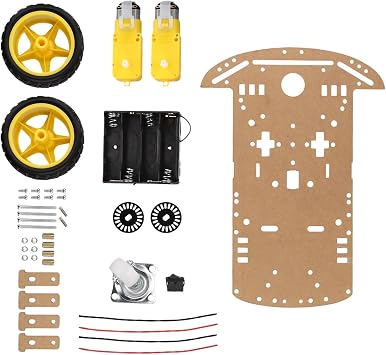 for Smart Robot Car Chassis Kit with Encoder, 2WD for educational DIY Robotics Platform for Arduino, 2 Motor (1:48) for Compatible with AA Battery Box