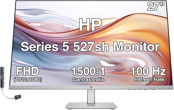 HP Series 5 527sh 27" FHD IPS Monitor with 300 nits Brightness
