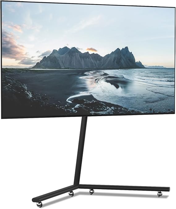Rolling TV Stand Mount for 40 to 70 TVs up to 88 lbs, Height Adjustable TV Stand Mount Max VESA 600x400, Mobile TV Floor Stand on Wheels, TV Stands for Living Room, Bedroom, Office