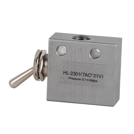 Pneumatic 3 Position 2 Port Toggle Switch, Mechanical Knob Valve G1/8 Pressure 1.5-8kgf/cm2