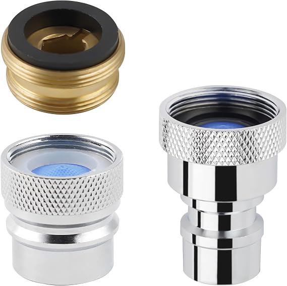 2PCS Portable Dishwasher Faucet Adapter, Metal Made, Chrome