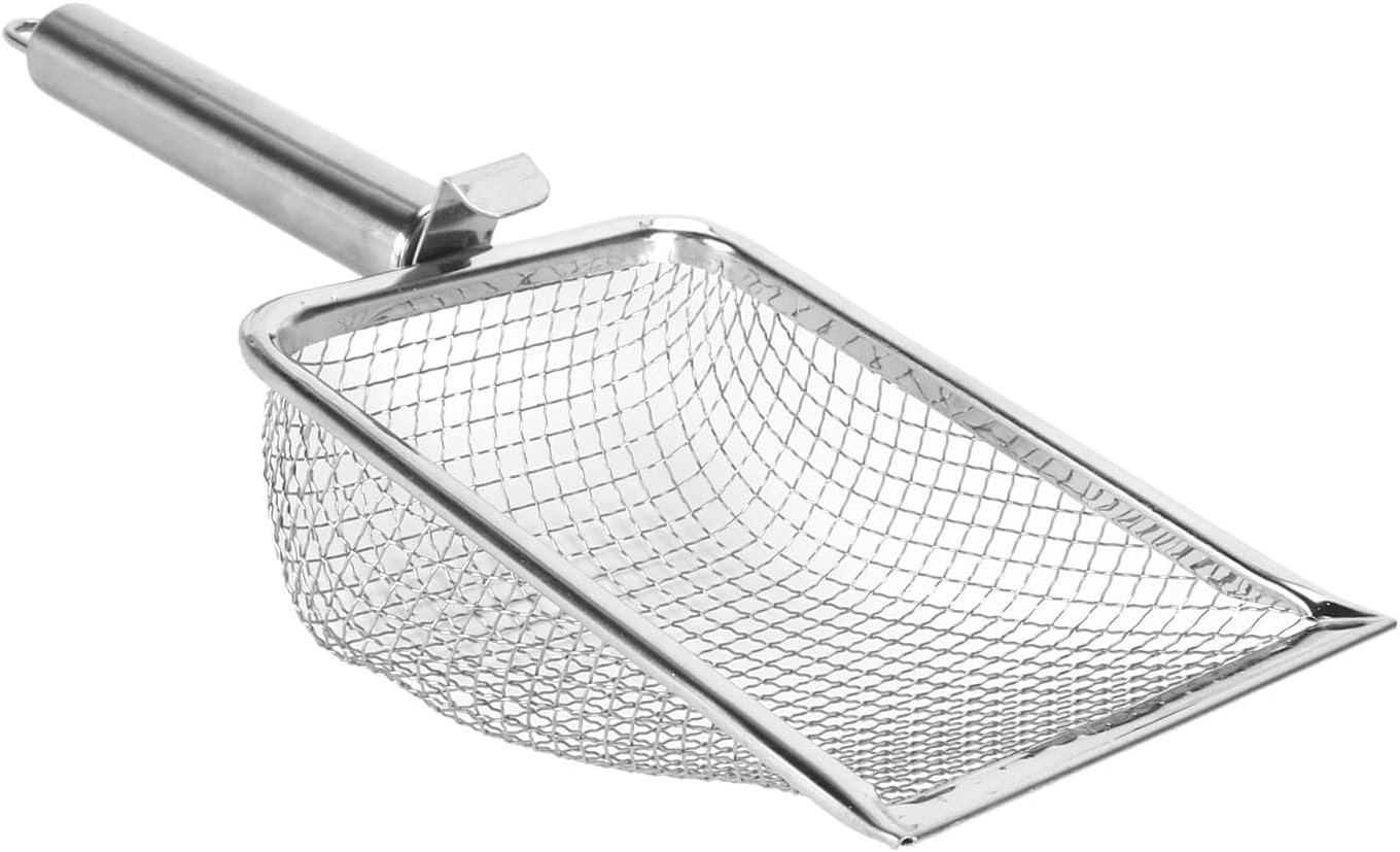 Cat Litter Scoop, Stainless Steel Cat Litter Scoop With Hook Suitable for All Types of Reptile Care Pet Waste