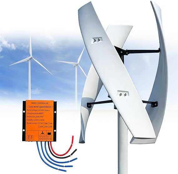 16000W 20000W Wind Turbine Wind Turbine Generator Kit Vertical Axis Generator with Controller and 3 Blades Automatic Wind Direction Adjustment for Home, Yacht, Gazebo(16000W,12V)