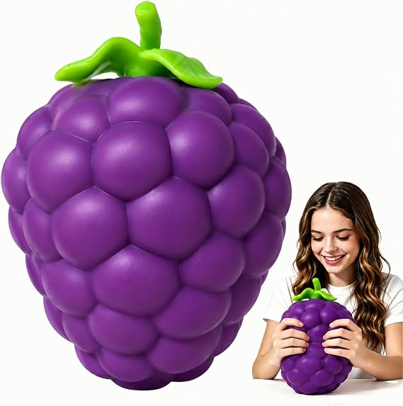 7in Giant Grape Squishy, Jumbo Big Cute Realistic Grape Stress Ball Soft Squishys Slow Rising Stress Ball for Anxiety Stress Party Favors (Giant Grape)