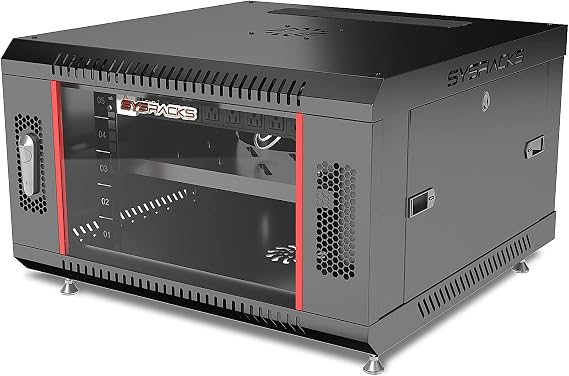6U Wall Mount Server Rack Cabinet 19" Network Rack Enclosure, 24" Deep Data Rack Cabinet with Fan, PDU & Shelf for IT Equipment, Switches and Patch Panel