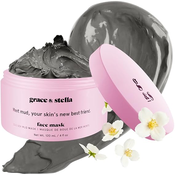 grace & stella Dead Sea Mud Mask (120ml) - Vegan Detox Dead Sea Mask