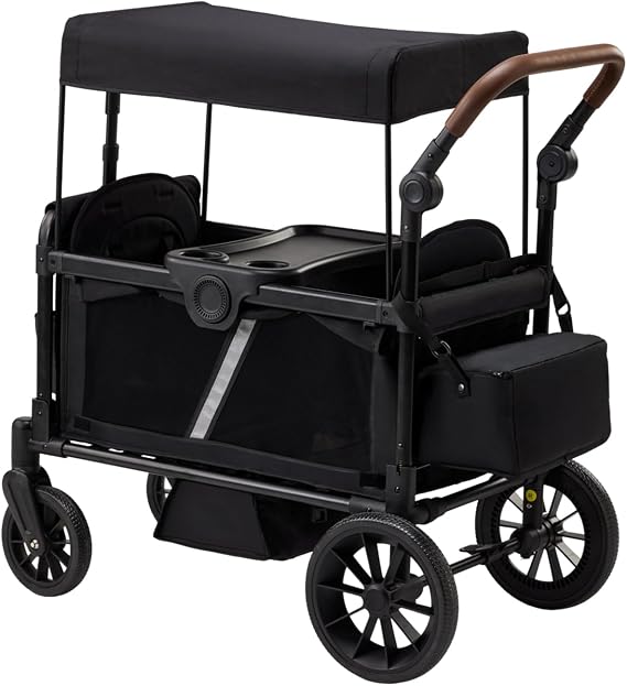 Stroller Wagon for 2 Kids, All-Terrain Wagon with Side-Open Door