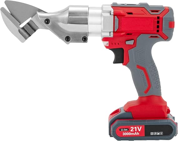 Electric Metal Shears, 21V 600W Cordless Metal Shears Heavy Duty Electric Metal Shear with 2 Lithium Cells for Cutting Iron and Stainless Steel