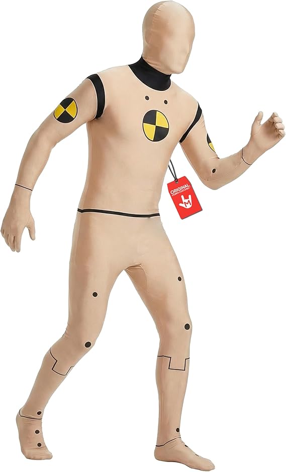 Morphsuits Crash Test Dummy Costume, Halloween Costume Adult
