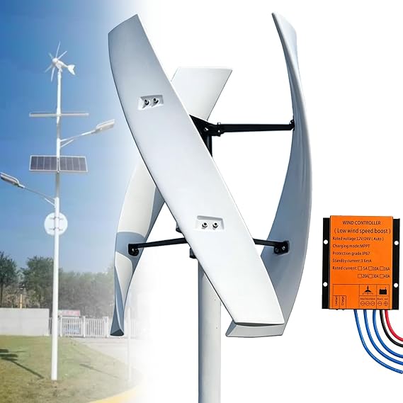 16000W 20000W Vertical Wind Turbine Kit,DC Helix Maglev Axis Generator,Vertical Wind Turbine with High-Strength Blades, Levitation Shaft with Controller(20000W,220V)