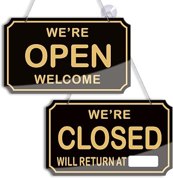 Open Signs for Business, Acrylic Open Sign With Hanging Chain, Double-Sided Design, References to Bars, Pet Shops, Retail Shops, Etc.10x6 Inche