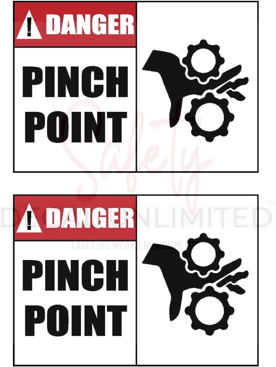 2Pk 5x7 Safety Decal Unlimited Danger Pinch Point Warning Decal Sticker Machine Tractor Safety Label Made in America