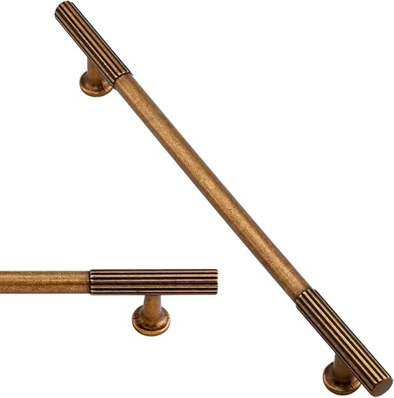 10 Pack Antique Brass Cabinet Pulls 7.5 Inch(192mm) Kitchen Cupboard Handles Solid Zinc Alloy Cabinet Hardware Drawer Pulls