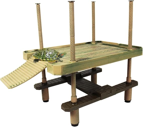 Turtle Floating Sun Platform, Floating Sun Platform, Turtle Basking Platform with Ladder, Turtle Habitat, Turtle Tank Accessories (Large)