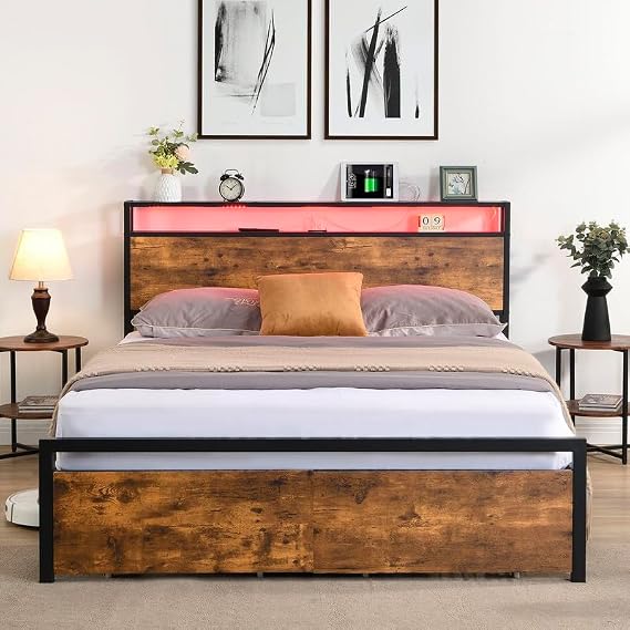 Bed Queen Size Soft Bed Frame Modern Bed Frame
