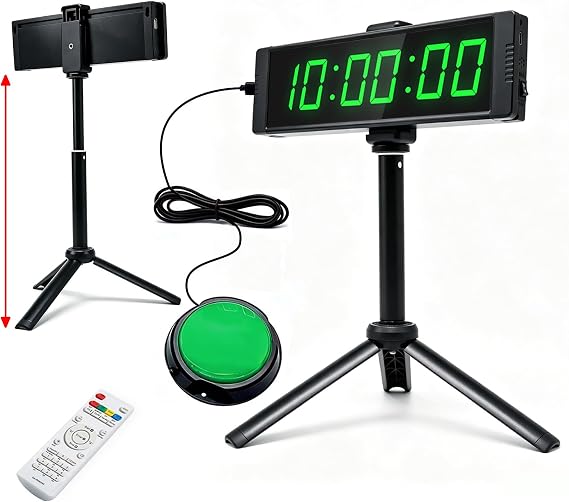 TimeRider Game Timer with Button&Buzzer,Large Digital Stopwatch Timer Clock