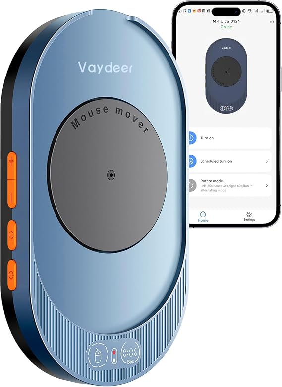 VAYDEER Mouse Jiggler with App Control, Adjustable Timer, Noiseless