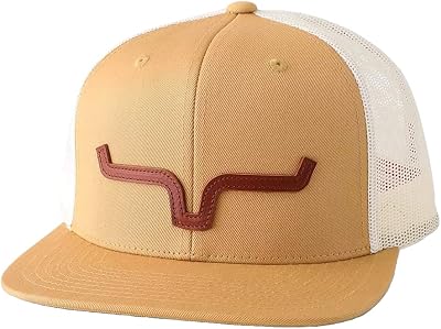 Kimes Ranch ATG Cap Leather Thick Die-Cut Horns Embroidered Patch Adjustable Snapback One-Size Hat