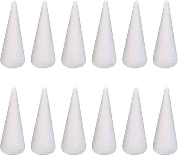 Decorate Lovingly Using Foam Cones For Crafts Small Large DIY Arts White For Gnome Making And Holiday Joy Polystyrene Forms For Crafts Crafting Cake Topper
