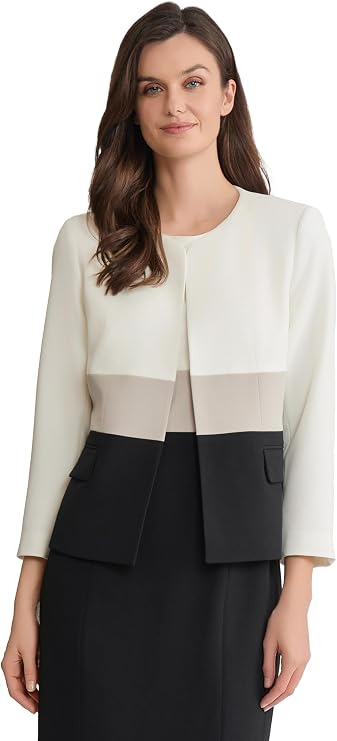 Kasper Women's Colorblock Open-Front Jacket