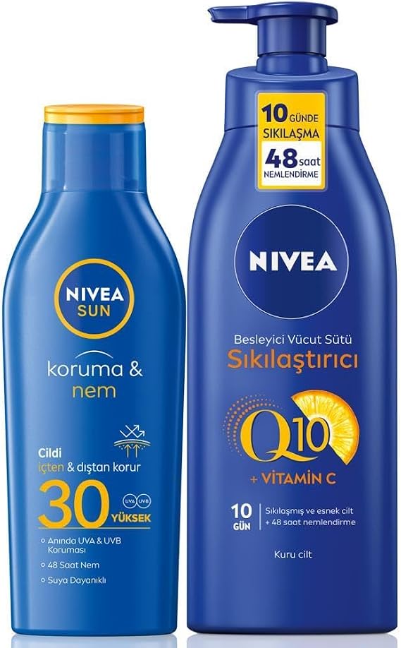 Nivea Güneş Losyonu Spf30 200 Ml+Q10 Sıkılaştırıcı Vücut Sütü 400 Ml