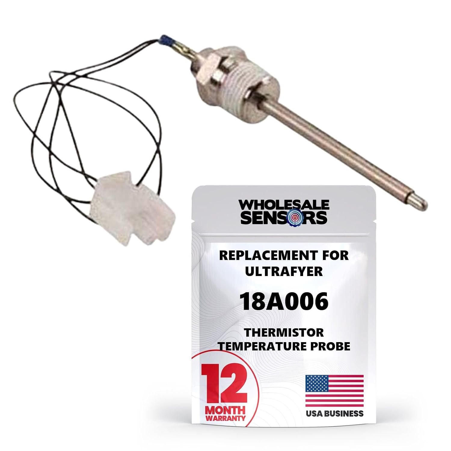 Ultrafryer 18A006 Temperature Thermistor Probe with Black Wires