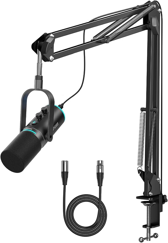 PUPGSIS XLR/USB Dynamic Podcast Microphone for Streaming/Recording/Gaming