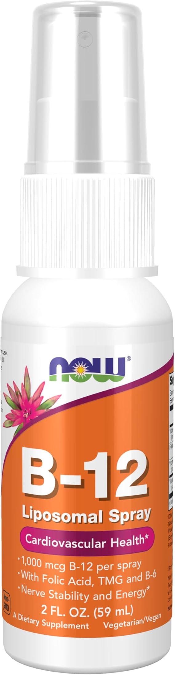 NOW Foods Supplements, Vitamin B-12 Liposomal Spray with Folic Acid, TMG and B-6, 2-Ounce