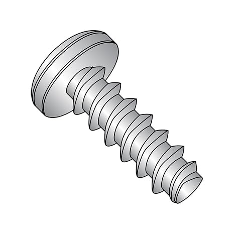 Small Parts 0606LPP410 410 Stainless Steel Thread Rolling Screw for Plastic, Passivated Finish, Pan Head, Phillips Drive, #6-19 Thread Size, 3/8" Length (Pack of 50)