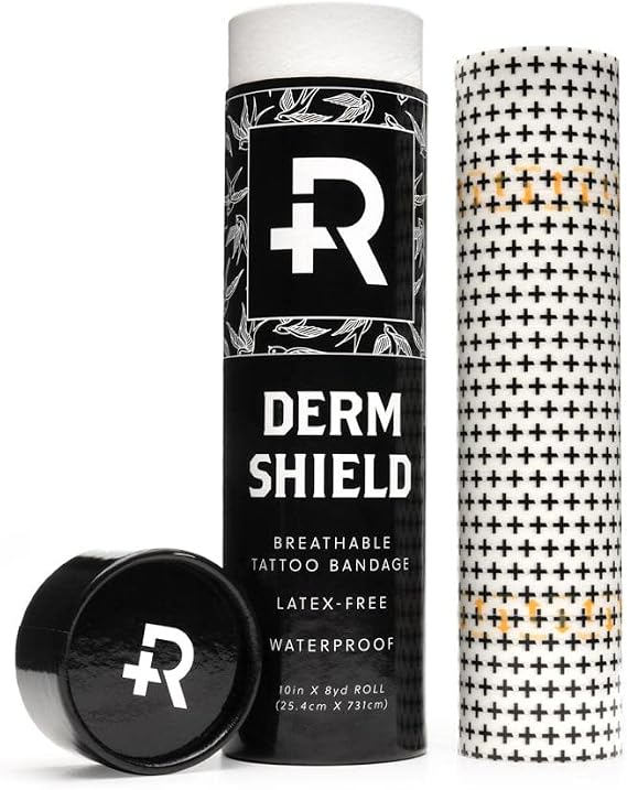 Recovery Aftercare Derm Shield Tattoo Cover Up Patch - Latex-Free & Waterproof Tattoo Aftercare Bandage - Transparent Matte Film - Breathable & Flexible - Promotes Healing & Skin Renewal (10" x 8 yd)
