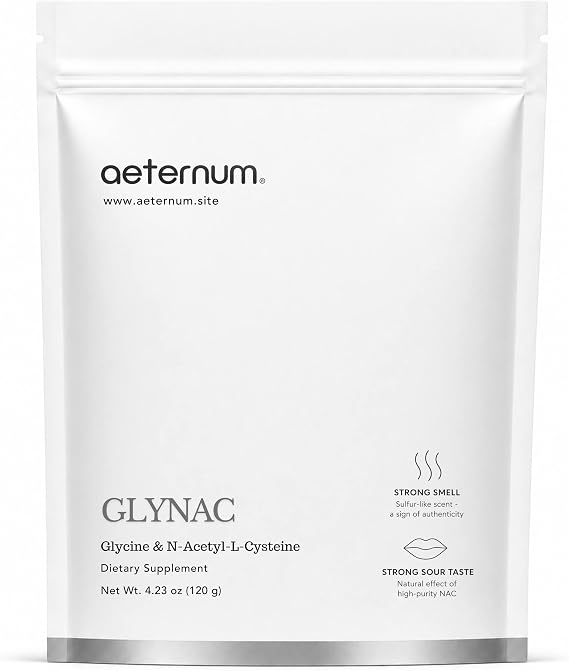 aeternum GLYNAC Powder 120g, Glycine & N-Acetyl-L-Cysteine, 4g Per Serving