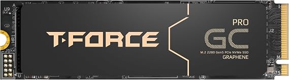 TEAMGROUP T-Force GC PRO 2TB Graphene Heatsink DRAM SLC Cache 3D TLC NAND NVMe InnoGrit PCIe Gen5x4 M.2 2280 Gaming Internal SSD Read/Write 12500/11000 MB/s TM8FFL002T0C129