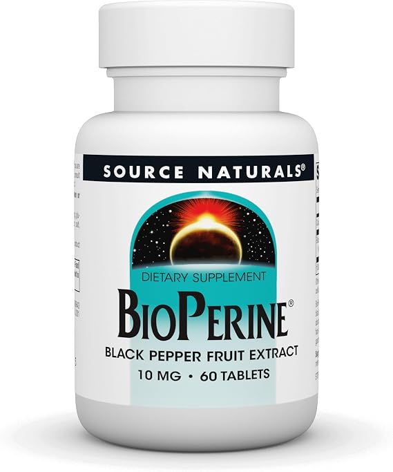 Source Naturals BioPerine, 10 mg -60 Tablets | Black Pepper Fruit Extract | Promotes Nutrient Absorption*