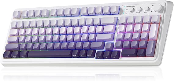 AULA S99 Wireless Keyboard,Bluetooth Computer Gaming Keyboards | 99 Keys with Number Pad,RGB Backlit,Programmable,Creamy Sounding,Tri-Mode BT/2.4GHz/USB-C,2000mAh Thocky Membrane Keyboard
