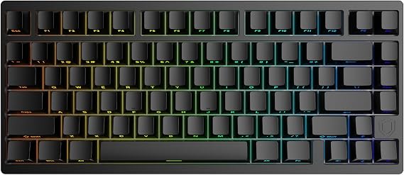 IROK MG75 TKL 75% Keys,Rapid Trigger Wired Magnetic Switch Mechanical Keyboard, Hall Effect, 8KHZ/ARGB/CNC Aluminum, Gasket Structure,Hot Swappable Gaming Keyboard(Black)