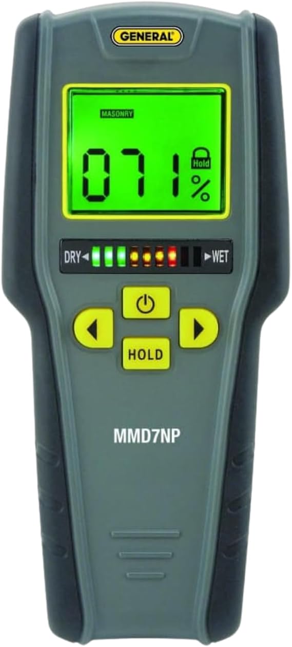 General Tools Digital Moisture Meter MMD7NP - Humidity Sensor- Pinless and Non-Invasive