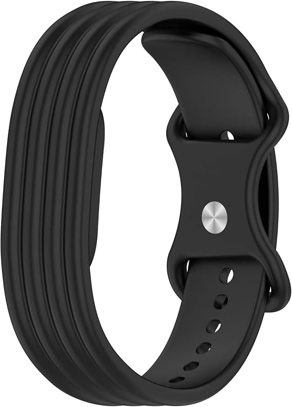 Google Fitbit Airバンド用シリコンリストバンド、ブラック。