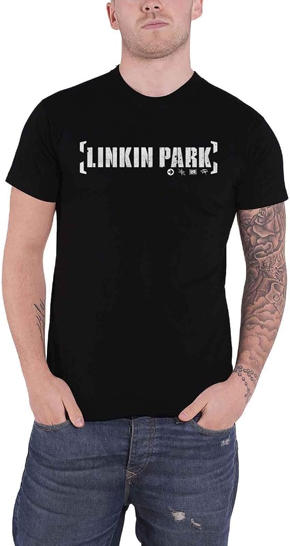 Linkin Park T Shirt Bracket Band Logo Official Mens Black Size M