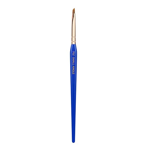 Bdellium Tools Professional Makeup Brush - Golden Triangle 762 Small Angle - With All Vegan and Soft Synthetic Fibers, For Shaping & Filling Eyebrows (Blue, 1pc)