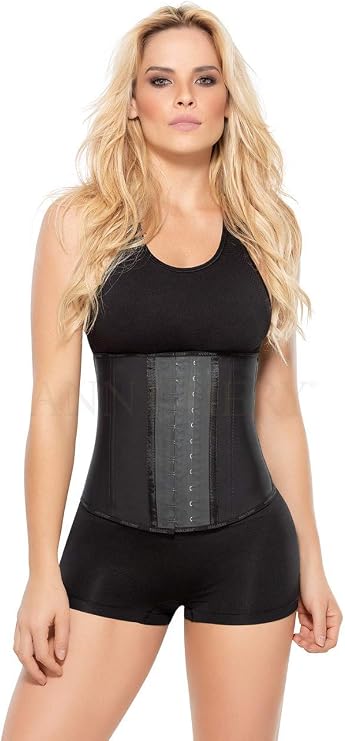 Ann Chery コルセット ウエストトレーナー 女性用 減量用 - コロンビアウエストニッパー - 2フックラテックスボディシェイパー - エディション 2026, ブラック, Medium